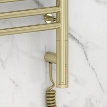 Полотенцесушитель электрический 500х400 шампань МЭМ правый, перемычка прямая Сунержа Богема 3.0 020-5805-5040