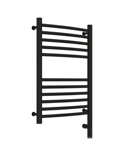 Полотенцесушитель электрический 600х400 черный матовый МЭМ правый, перемычка выгнутая Сунержа Богема 3.0 31-5803-6040