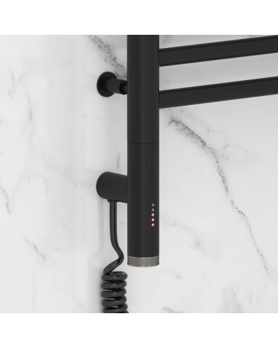 Полотенцесушитель электрический 600х400 черный матовый МЭМ левый, перемычка прямая Сунержа Богема 3.0 31-5804-6040