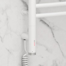 Полотенцесушитель электрический 800х400 белый глянец МЭМ левый, перемычка выгнутая Сунержа Богема 3.0 12-5802-8040