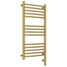 Полотенцесушитель электрический 800х400 золотой матовый МЭМ правый, перемычка выгнутая Сунержа Богема 3.0 032-5803-8040