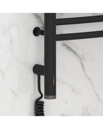 Полотенцесушитель электрический 800х400 темный титан муар МЭМ левый, перемычка выгнутая Сунержа Богема 3.0 15-5802-8040