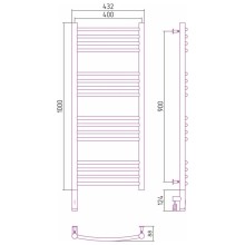 Полотенцесушитель электрический 1000х400 золотой МЭМ левый, перемычка выгнутая Сунержа Богема 3.0 03-5802-1040
