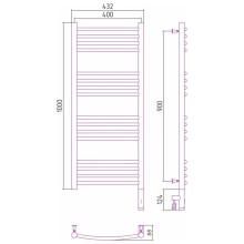 Полотенцесушитель электрический 1000х400 сатин МЭМ правый, перемычка выгнутая Сунержа Богема 3.0 071-5803-1040
