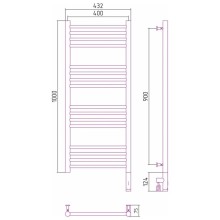 Полотенцесушитель электрический 1000х400 белый матовый МЭМ правый, перемычка прямая Сунержа Богема 3.0 30-5805-1040