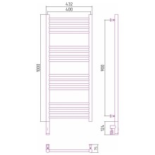 Полотенцесушитель электрический 1000х400 cостаренная бронза МЭМ левый, перемычка прямая Сунержа Богема 3.0 05-5804-1040