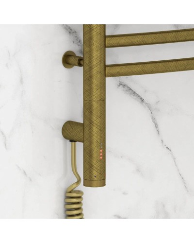 Полотенцесушитель электрический 1200х400 состаренная бронза МЭМ левый, перемычка выгнутая Сунержа Богема 3.0 05-5802-1240