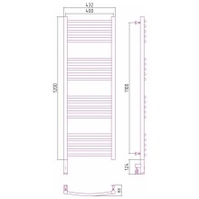 Полотенцесушитель электрический 1200х400 темный титан муар МЭМ левый, перемычка выгнутая Сунержа Богема 3.0 15-5802-1240