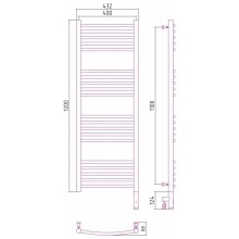 Полотенцесушитель электрический 1200х400 золотой матовый МЭМ правый, перемычка выгнутая Сунержа Богема 3.0 032-5803-1240