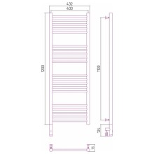 Полотенцесушитель электрический 1200х400 черный матовый МЭМ левый, перемычка прямая Сунержа Богема 3.0 31-5804-1240