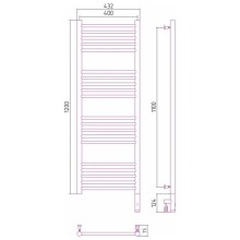 Полотенцесушитель электрический 1200х400 МЭМ правый, перемычка прямая Сунержа Богема 3.0 00-5805-1240