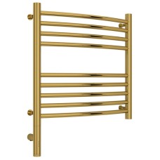 Полотенцесушитель электрический 500х500 золотой МЭМ левый, перемычка выгнутая Сунержа Богема 3.0 03-5802-5050