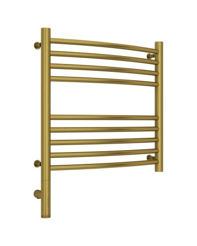 Полотенцесушитель электрический 500х500 состаренная латунь МЭМ левый, перемычка выгнутая Сунержа Богема 3.0 051-5802-5050