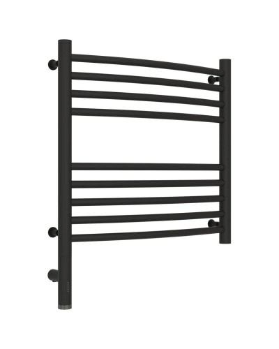 Полотенцесушитель электрический 500х500 темный титан муар МЭМ левый, перемычка выгнутая Сунержа Богема 3.0 15-5802-5050