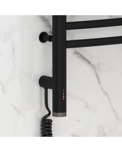 Полотенцесушитель электрический 500х500 черный матовый МЭМ левый, перемычка выгнутая Сунержа Богема 3.0 31-5802-5050