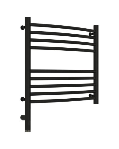 Полотенцесушитель электрический 500х500 черный матовый МЭМ левый, перемычка выгнутая Сунержа Богема 3.0 31-5802-5050