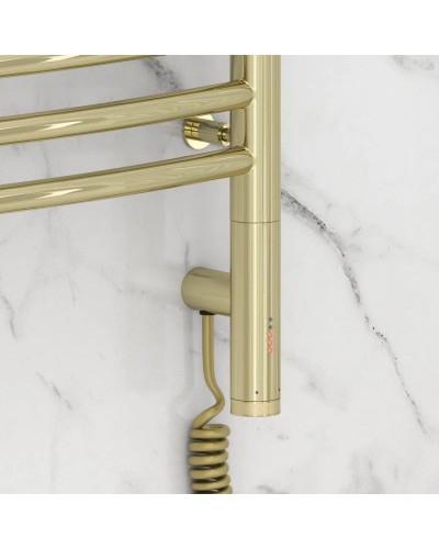 Полотенцесушитель электрический 500х500 шампань МЭМ правый, перемычка выгнутая Сунержа Богема 3.0 020-5803-5050