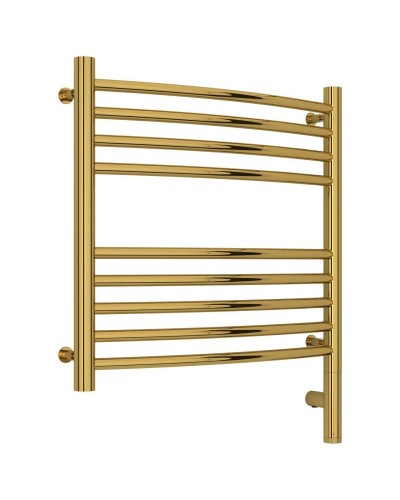 Полотенцесушитель электрический 500х500 золотой МЭМ правый, перемычка выгнутая Сунержа Богема 3.0 03-5803-5050