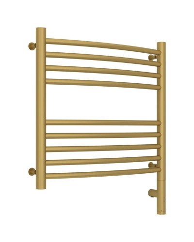 Полотенцесушитель электрический 500х500 золотой матовый МЭМ правый, перемычка выгнутая Сунержа Богема 3.0 032-5803-5050