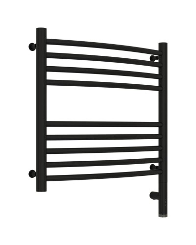 Полотенцесушитель электрический 500х500 черный матовый МЭМ правый, перемычка выгнутая Сунержа Богема 3.0 31-5803-5050