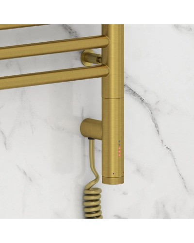 Полотенцесушитель электрический 500х500 состаренная латунь МЭМ правый, перемычка прямая Сунержа Богема 3.0 051-5805-5050