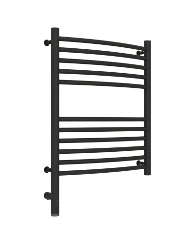 Полотенцесушитель электрический 600х500 темный титан муар МЭМ левый, перемычка выгнутая Сунержа Богема 3.0 15-5802-6050