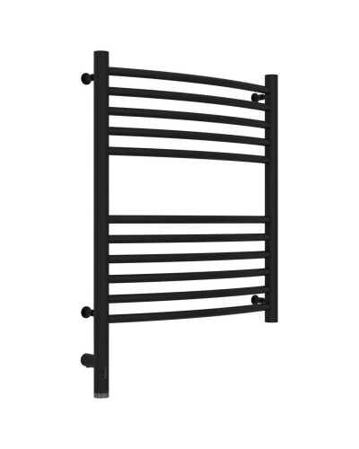 Полотенцесушитель электрический 600х500 черный матовый МЭМ левый, перемычка выгнутая Сунержа Богема 3.0 31-5802-6050