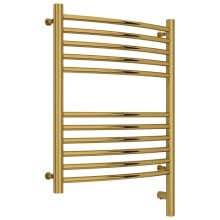 Полотенцесушитель электрический 600х500 золотой МЭМ правый, перемычка выгнутая Сунержа Богема 3.0 03-5803-6050