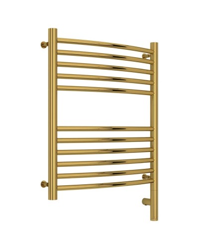 Полотенцесушитель электрический 600х500 золотой МЭМ правый, перемычка выгнутая Сунержа Богема 3.0 03-5803-6050