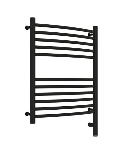 Полотенцесушитель электрический 600х500 черный матовый МЭМ правый, перемычка выгнутая Сунержа Богема 3.0 31-5803-6050