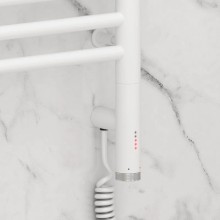 Полотенцесушитель электрический 600х500 белый матовый МЭМ правый, перемычка прямая Сунержа Богема 3.0 30-5805-6050