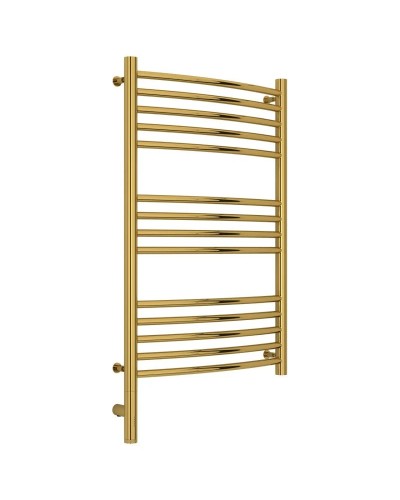 Полотенцесушитель электрический 800х500 золотой МЭМ левый, перемычка выгнутая Сунержа Богема 3.0 03-5802-8050