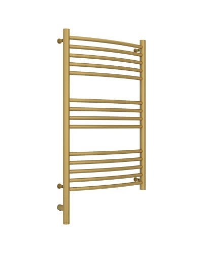 Полотенцесушитель электрический 800х500 золотой матовый МЭМ левый, перемычка выгнутая Сунержа Богема 3.0 032-5802-8050