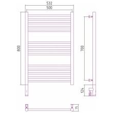 Полотенцесушитель электрический 800х500 белый глянец МЭМ левый, перемычка прямая Сунержа Богема 3.0 12-5804-8050