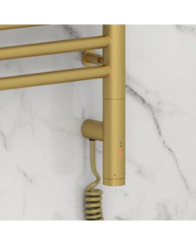 Полотенцесушитель электрический 800х500 золотой матовый МЭМ правый, перемычка прямая Сунержа Богема 3.0 032-5805-8050