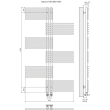 Полотенцесушитель водяной 1596x902 мм подключение нижнее Terminus Европа П36