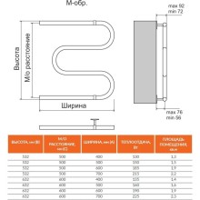 Полотенцесушитель водяной 532х400 без коробки Terminus М-образный Ø32 4620768888120