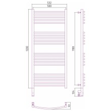 Полотенцесушитель электрический 1200х500 белый глянец МЭМ левый, перемычка выгнутая Сунержа Богема 3.0 12-5802-1250