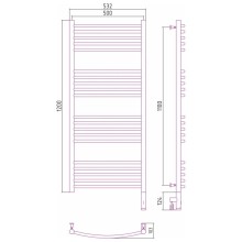 Полотенцесушитель электрический 1200х500 черный матовый МЭМ правый, перемычка выгнутая Сунержа Богема 3.0 31-5803-1250