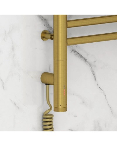 Полотенцесушитель электрический 1200х500 состаренная латунь МЭМ левый, перемычка прямая Сунержа Богема 3.0 051-5804-1250