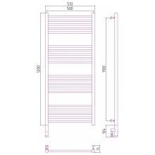 Полотенцесушитель электрический 1200х500 сатин МЭМ левый, перемычка прямая Сунержа Богема 3.0 071-5804-1250