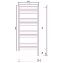 Полотенцесушитель электрический 1200х500 черный матовый МЭМ правый, перемычка прямая Сунержа Богема 3.0 31-5805-1250