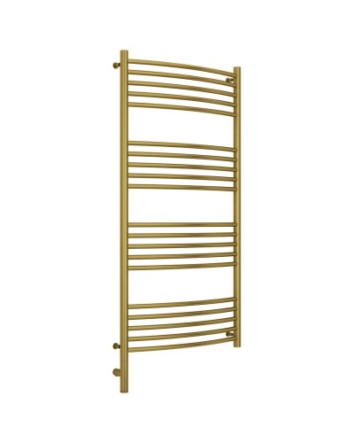 Полотенцесушитель электрический 1200х600 состаренная латунь МЭМ левый, перемычка выгнутая Сунержа Богема 3.0 051-5802-1260