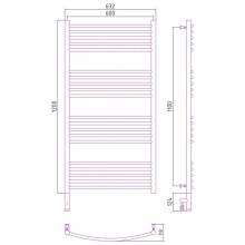 Полотенцесушитель электрический 1200х600 сатин МЭМ левый, перемычка выгнутая Сунержа Богема 3.0 071-5802-1260