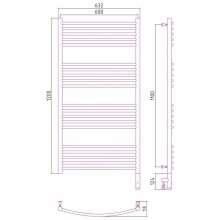 Полотенцесушитель электрический 1200х600 белый глянец МЭМ правый, перемычка выгнутая Сунержа Богема 3.0 12-5803-1260