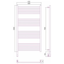 Полотенцесушитель электрический 1200х600 золотой МЭМ левый, перемычка прямая Сунержа Богема 3.0 03-5804-1260