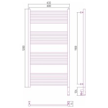 Полотенцесушитель электрический 1200х600 сатин МЭМ правый, перемычка прямая Сунержа Богема 3.0 071-5805-1260