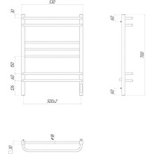 Полотенцесушитель электрический 700х500 ТЭН правый Lemark Linara П7 LM04707Z