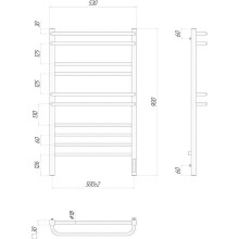 Полотенцесушитель электрический 900х500 ТЭН правый Lemark Linara П10 LM04910Z