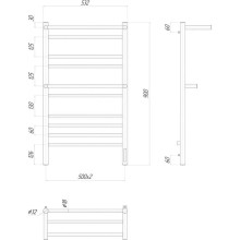 Полотенцесушитель электрический 900х500 ТЭН правый Lemark Pramen П10 LM33910Z